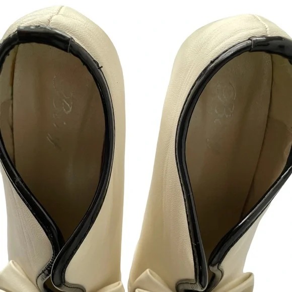 Bing Dress Shoes Retro Leather Bow Two-Tone Wedding Pumps, 40s Era Cosplay Heels - Picture 7 of 9